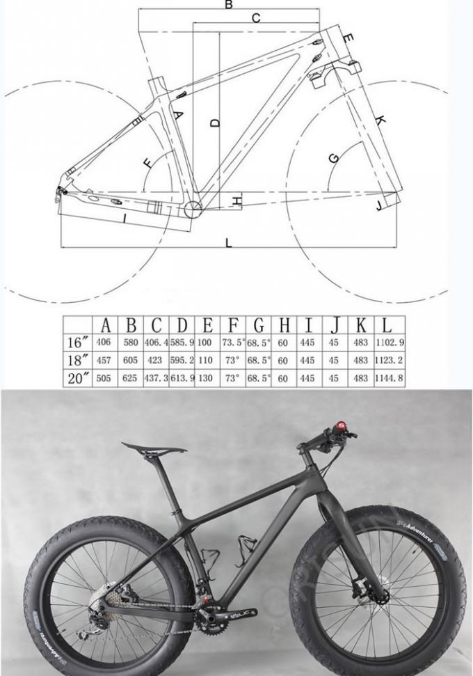 Легковес рамки велосипеда углерода снега 26 дюймов жирный отключение цапфы 190 кс 12 Мм до конца -